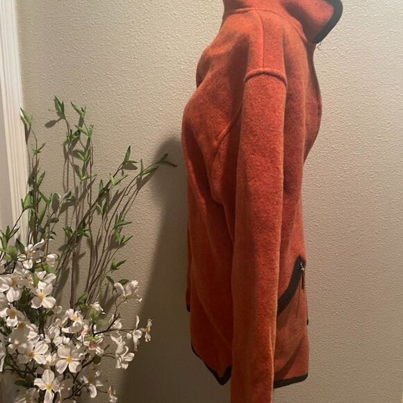 Giesswein Wool Fall Winter Orange Coat Sweater Jacket Made In Austria - Size 34 - Picture 8 of 15